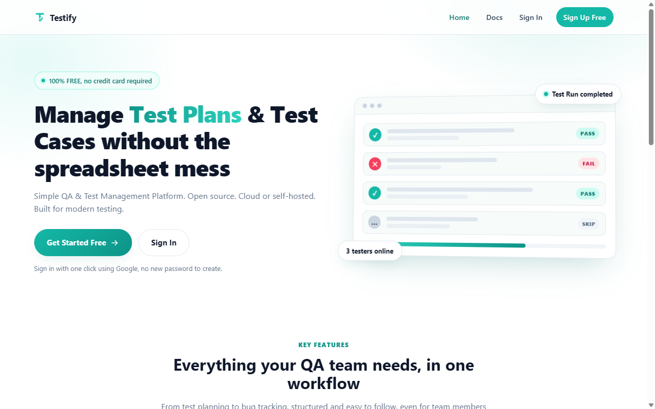 Testify, Quality Assurance